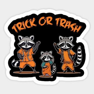 Trick or Trash - Raccoon Halloween Sticker